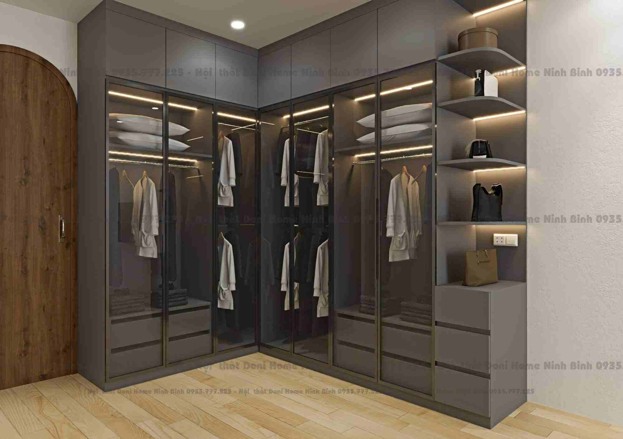 Mẫu tủ quần áo cánh kính đẹp và chất lượng TA02